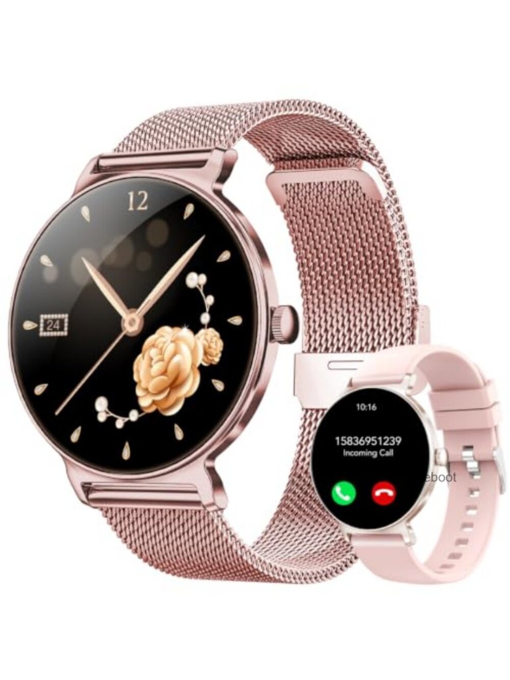 1.27" AMOLED Smart Watch Women Fitness Tracker Waterproof